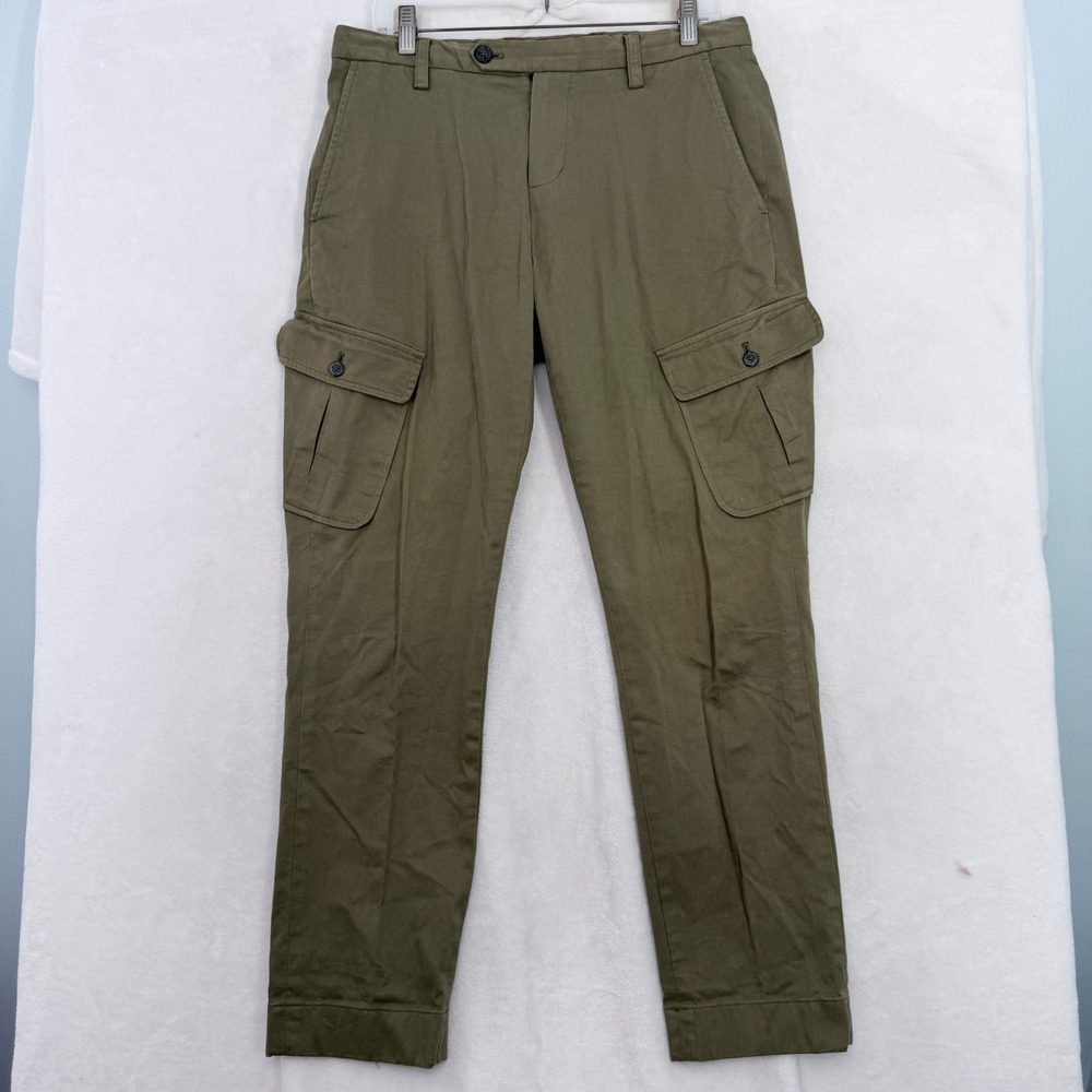 Brooks Brothers Cargo Pants Mens 32x30 Green Military Stretch